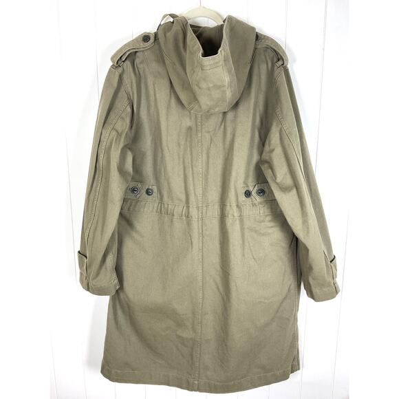 The Kooples Patch-Pocket Relaxed Fit Cotton Parka Coat Unisex Olive Size L NWT - Picture 7 of 10